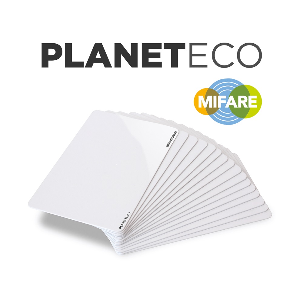 Bilde av Recycled plastic card MIFARE Classic® 1K EV1 / S50 blank white made from 100% recycled plastic - CR80. 70102390