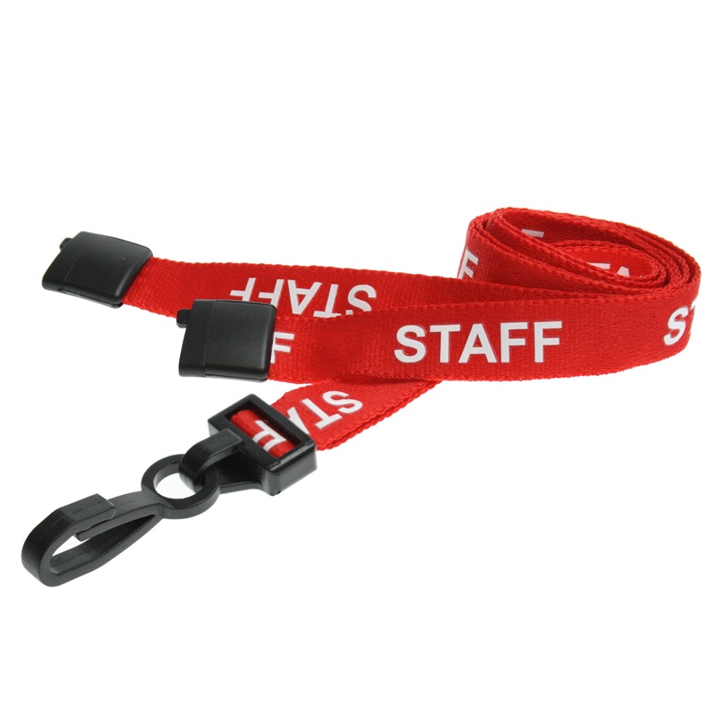 Picture of Staff red lanyard / keyhanger 15 mm with plastic J clip. 60270589