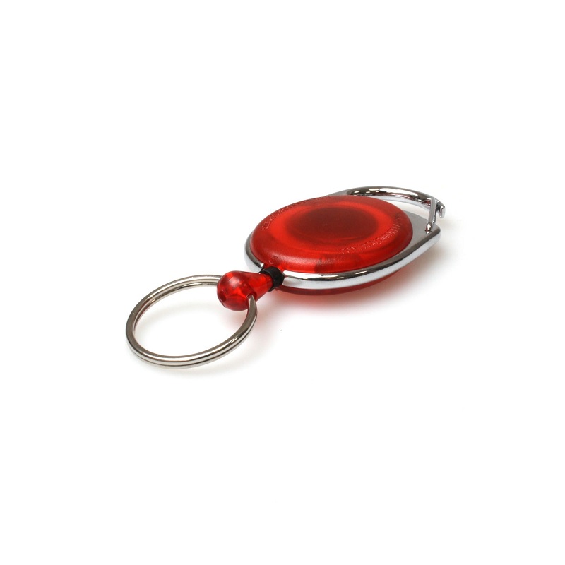 Bilde av Red carabiner ID badge reel with key ring. 60270192 (DE,SE,NO,FI,RO,PL)